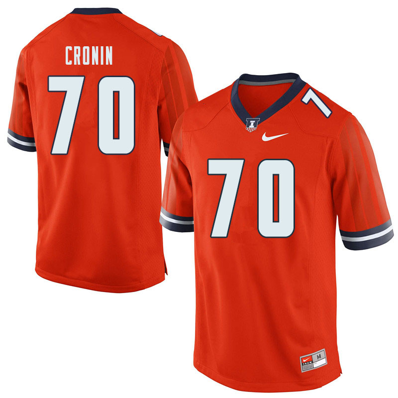 Men #70 Thomas Cronin Illinois Fighting Illini College Football Jerseys Sale-Orange